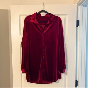 Superdown Vella Velvet Dress In Wine Size Medium